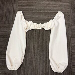 SHEIN Cream Puff Long Sleeve Crop Top Bra Top